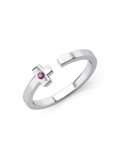 Charisma cross - Srebrny pierścionek z rodolitem