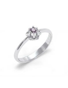 Fiore - Srebrny pierścionek z ametystem