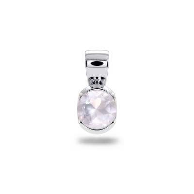 Sydney - Srebrna zawieszka z różowym kwarcem