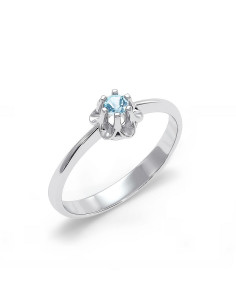 Fiore - Srebrny pierścionek z  niebieskim topazem