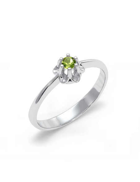 Fiore -Srebrny pierścionek z oliwinem