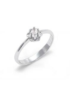 Fiore - Srebrny pierścionek z różowym kwarcem