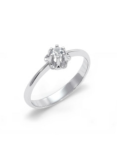 Fiore - Srebrny pierścionek z białym topazem