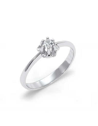 Fiore - Srebrny pierścionek z białym topazem