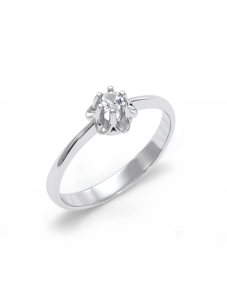 Fiore - Srebrny pierścionek z białym topazem