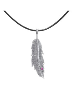 Feather - Srebrny naszyjnik z rodolitem