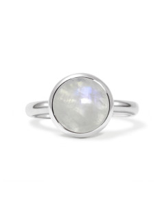 Candy - Srebrny pierścionek z kamieniem księżycowym