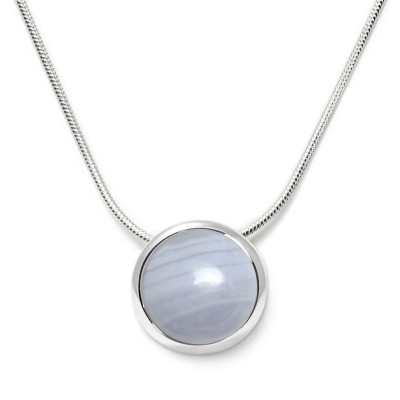 Candy - Srebrny naszyjnik z agatem koronkowym