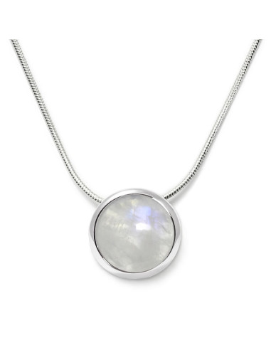 Candy - Srebrny naszyjnik z kamieniem księżycowym