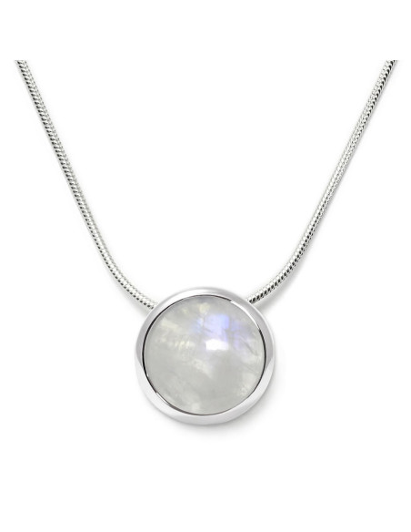 Candy - Srebrny naszyjnik z kamieniem księżycowym