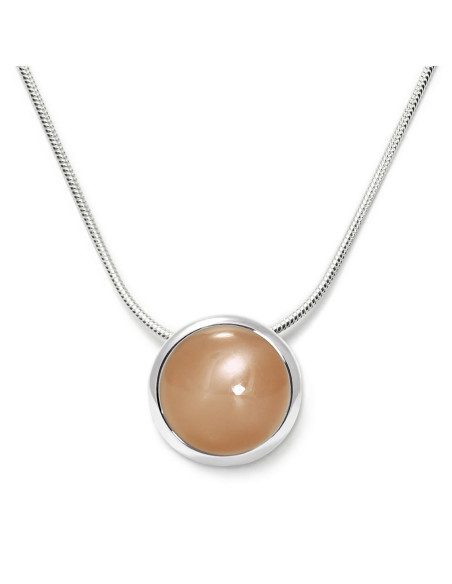 Candy - Srebrny naszyjnik z kamieniem księżycowym