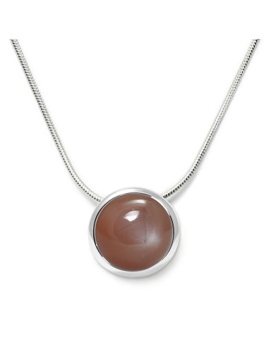 Candy - Srebrny naszyjnik z kamieniem księżycowym