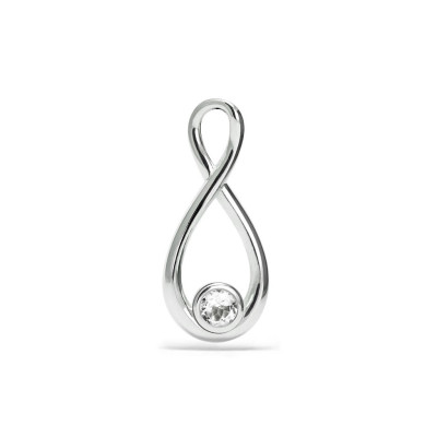 Infinity - Srebrna zawieszka z białym topazem