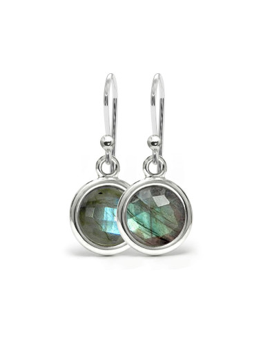 Aura - Srebrne kolczyki z labradorytem