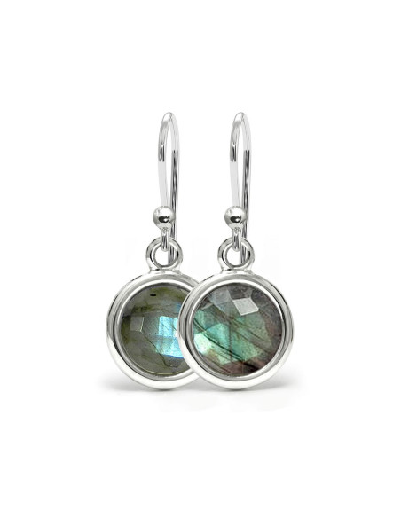 Aura - Srebrne kolczyki z labradorytem