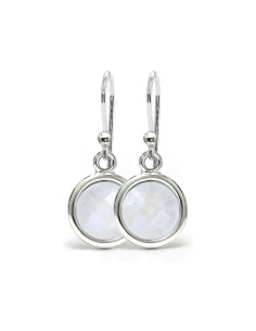 Aura - Srebrne kolczyki z kamieniem księżycowym