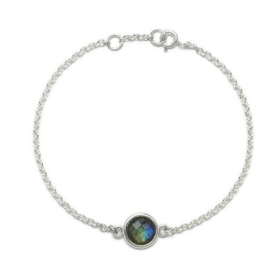 Aura - Bransoletka srebrna z labradorytem