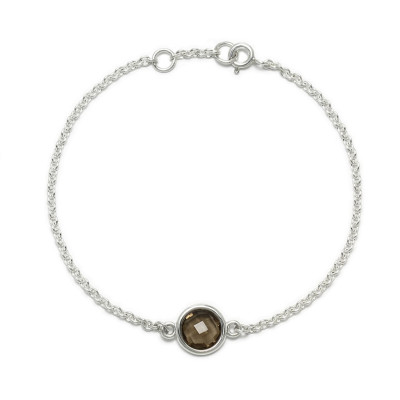Aura - Bransoletka srebrna z kwarcem dymnym