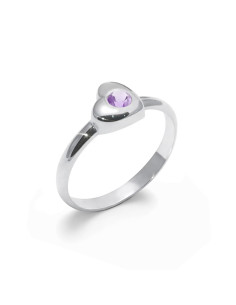 Love - Srebrny pierścionek z ametystem