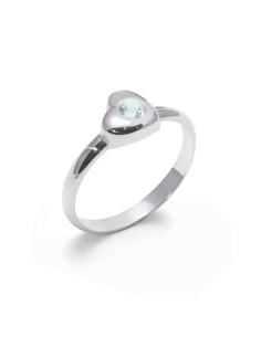 Love - Srebrny pierścionek z niebieskim topazem
