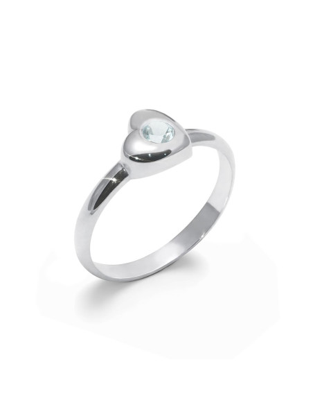 Love - Srebrny pierścionek z niebieskim topazem