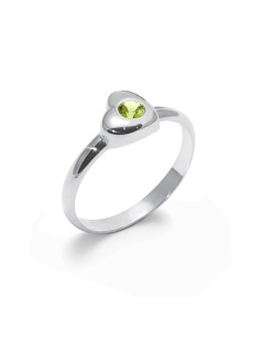 Love - Srebrny pierścionek z oliwinem
