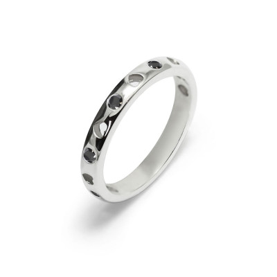 Love - Obrączka srebrna z czarnym onyksem