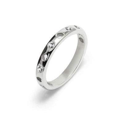 Love - Obrączka srebrna z białym topazem