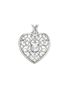 Love - Srebrna zawieszka z kwarcem różowym