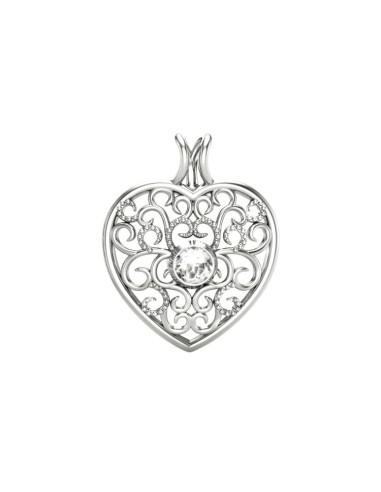 Love - Srebrna zawieszka z białym topazem