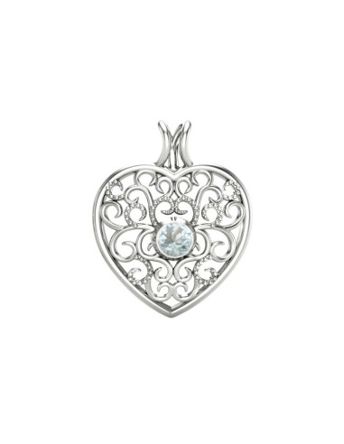 Love - Srebrna zawieszka z  niebieskim topazem