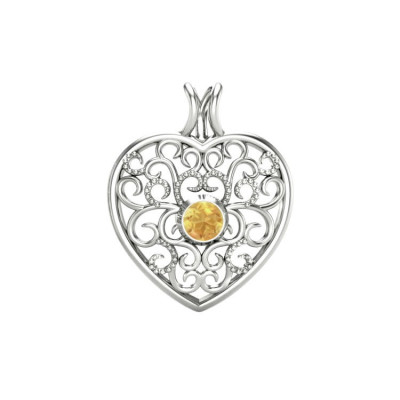 Love - Srebrna zawieszka z cytrynem