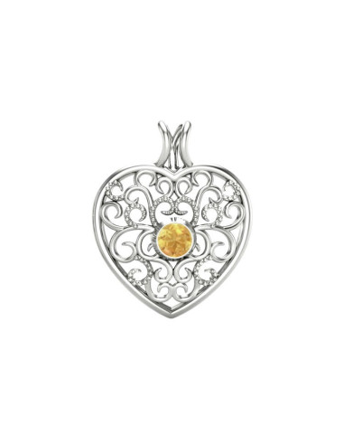 Love - Srebrna zawieszka z cytrynem