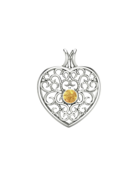 Love - Srebrna zawieszka z cytrynem