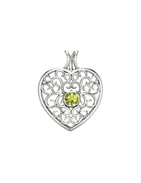 Love - Srebrna zawieszka z oliwinem