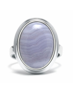 Stone - Srebrny pierścionek z agatem koronkowym