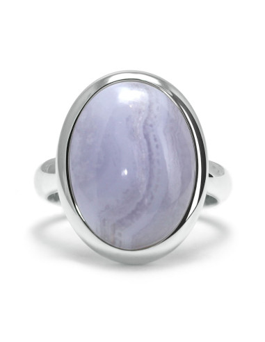 Stone - Srebrny pierścionek z agatem koronkowym