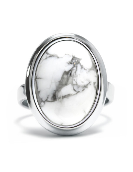 Stone - Srebrny pierścionek z howlitem