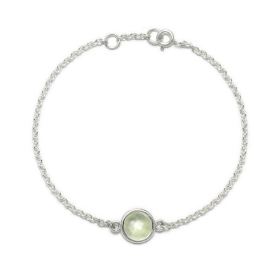 Aura - Bransoletka srebrna z prehnitem