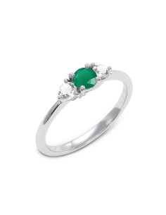 Cocktail - Srebrny pierścionek z onyksem i topazem