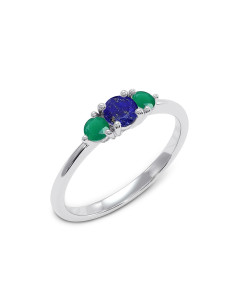 Cocktail - Srebrny pierścionek z lapisem lazuli i onyksem