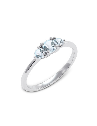 Cocktail - Srebrny pierścionek z niebieskim topazem