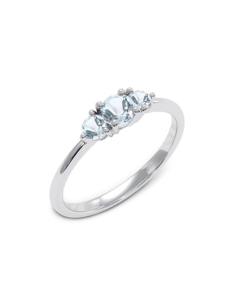 Cocktail - Srebrny pierścionek z niebieskim topazem