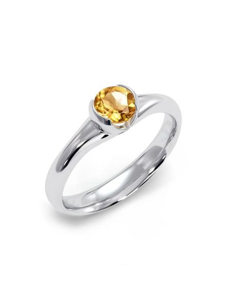 Sydney - Srebrny pierścionek z cytrynem