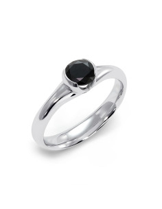 Sydney - Srebrny pierścionek z czarnym onyksem