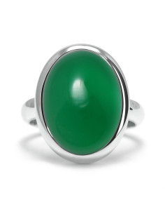 Stone - Srebrny pierścionek z zielonym onyksem