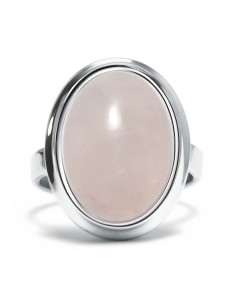 Stone - Srebrny pierścionek z różowym kwarcem