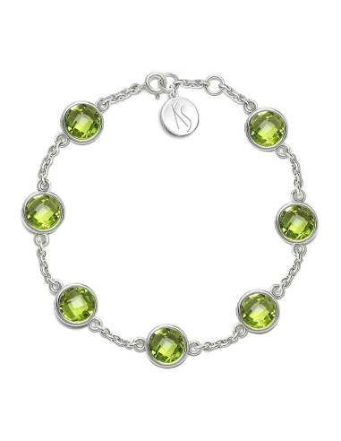 Aura - Bransoletka srebrna XL z oliwinem