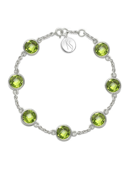 Aura - Bransoletka srebrna XL z oliwinem