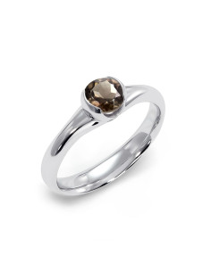 Sydney - Srebrny pierścionek z kwarcem dymnym